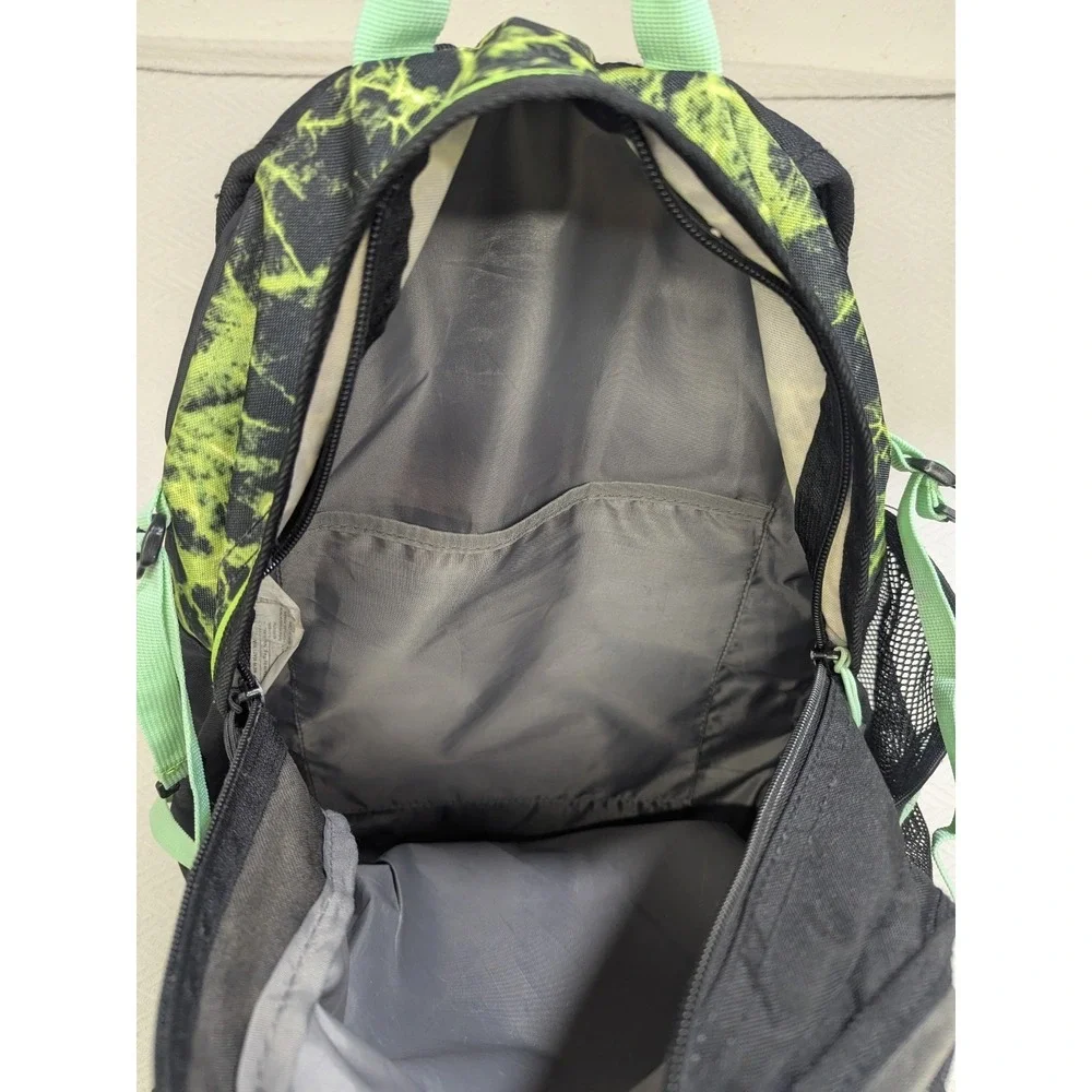 High Sierra Backpack Green Black Lightning Pattern School Hiking Daypack Bag